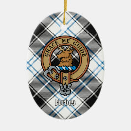 Klan Forbes Vapensköld över Dress Tartan Julgransprydnad Keramik