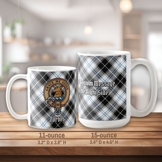 Klan Forbes Vapensköld över Dress Tartan Kaffemugg (Skapare uppladdad)