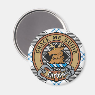 Klan Forbes Vapensköld över Dress Tartan Magnet
