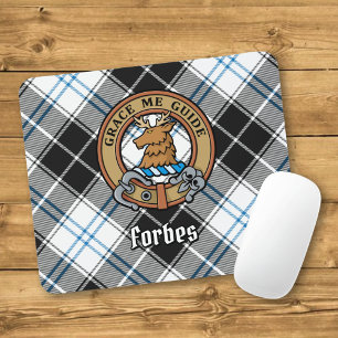 Klan Forbes Vapensköld över Dress Tartan Musmatta