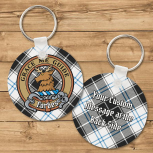 Klan Forbes Vapensköld över Dress Tartan Nyckelring