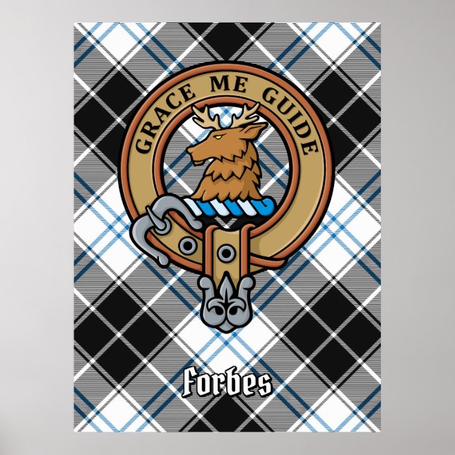 Klan Forbes Vapensköld över Dress Tartan Poster (Framsidan)