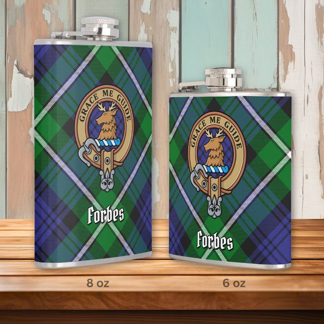 Klan Forbes Vapensköld över Tartan Fickplunta (Skapare uppladdad)