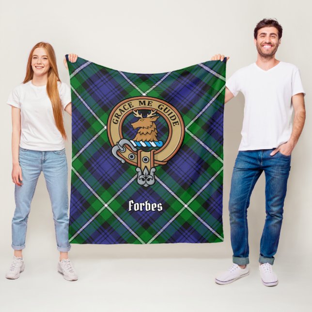 Klan Forbes Vapensköld över Tartan Fleecefilt (På plats)
