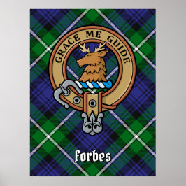 Klan Forbes Vapensköld över Tartan Poster