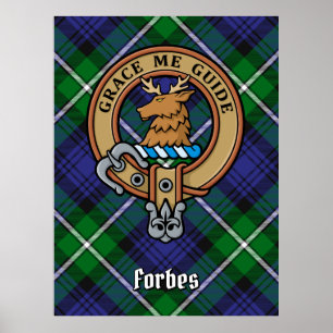 Klan Forbes Vapensköld över Tartan Poster