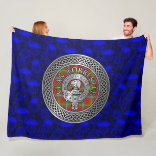 Klan Forrester Foster Crest & Tartan Knut Fleecefilt