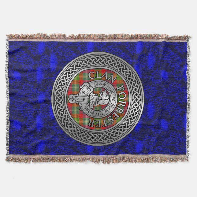 Klan Forrester | Foster Vapensköld & Tartan Knot Filt (Framsidan)