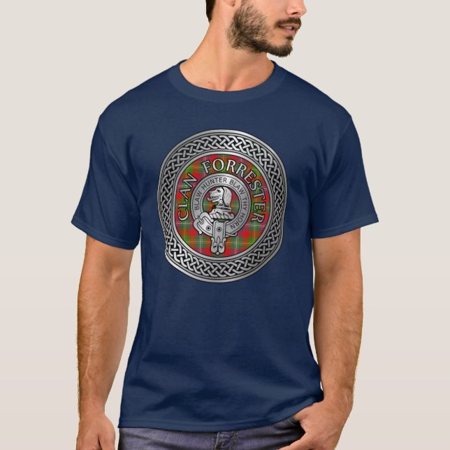 Klan Forrester | Foster Vapensköld & Tartan Knot T Shirt (Framsida)