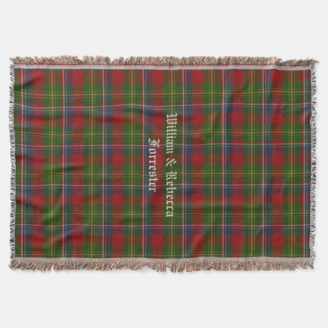 Klan Forrester Tartan Play Anpassningsbar Throw Bl Mysfilt (Framsidan)