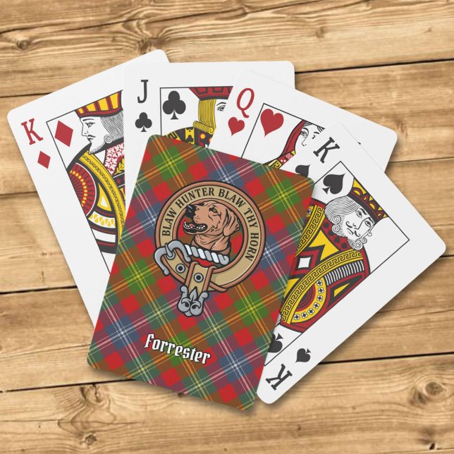 Klan Forrester Vapensköld över Tartan Casinokort (Skapare uppladdad)