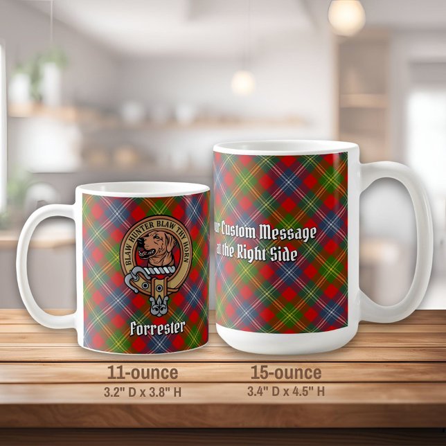 Klan Forrester Vapensköld över Tartan Kaffemugg (Skapare uppladdad)