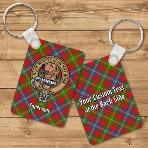 Klan Forrester Vapensköld över Tartan Nyckelring