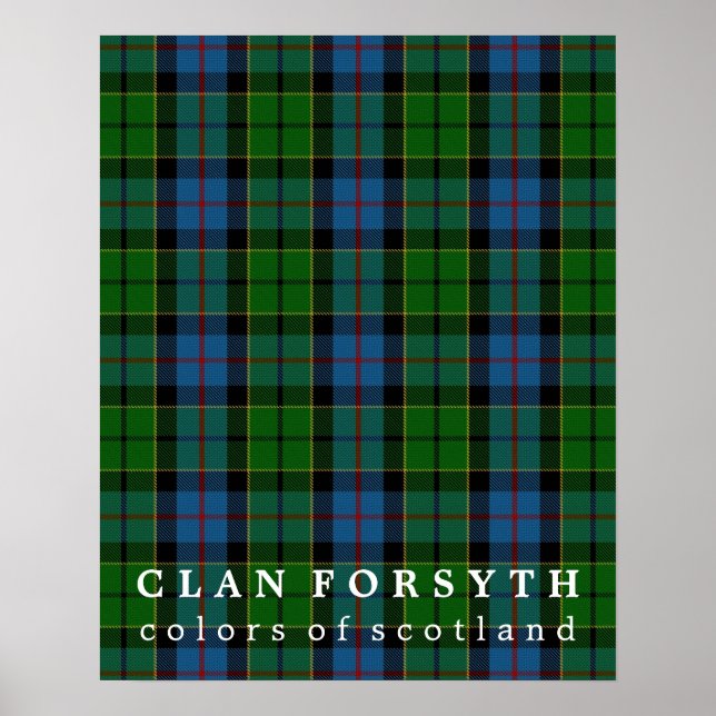 Klan Forsyth Färg of Scotland Tartan Poster (Framsidan)