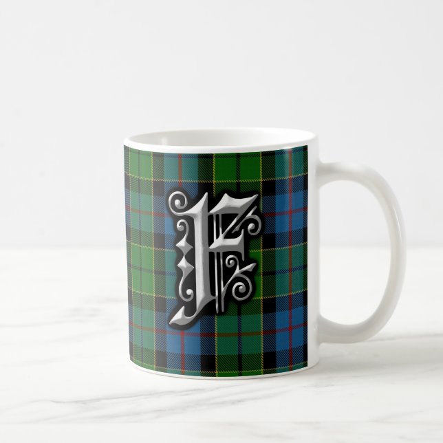 Klan Forsyth Forsythe Brev F Monogram Tartan Kaffemugg (Höger)