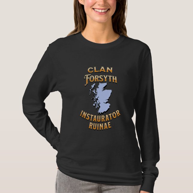 Klan Forsyth Scottish Motto Vapensköld T Shirt (Framsida)