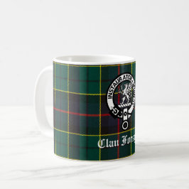 Klan Forsyth Vapensköld Badge och Tartan Kaffemugg