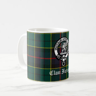Klan Forsyth Vapensköld Badge och Tartan Kaffemugg