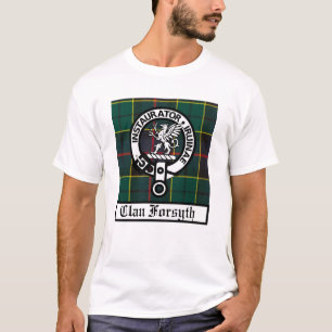 Klan Forsyth Vapensköld Badge och Tartan T Shirt