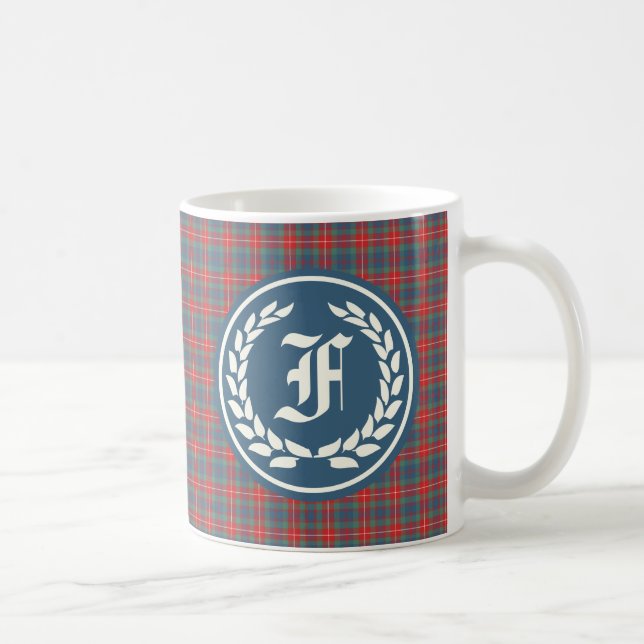 Klan Fraser av Lovat Ancient Tartan Monogram Kaffemugg (Höger)