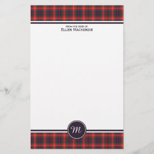 Klan Fraser av Lovat den moderna Tartanmonogramen Brevpapper