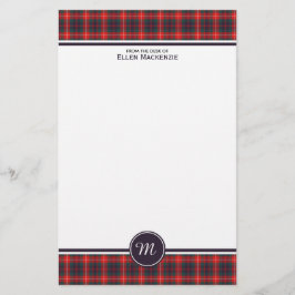 Klan Fraser av Lovat Modern Tartan Monogram Brevpapper