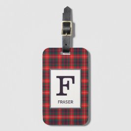 Klan Fraser av Lovat Tartan Monogrammed Bagagebricka