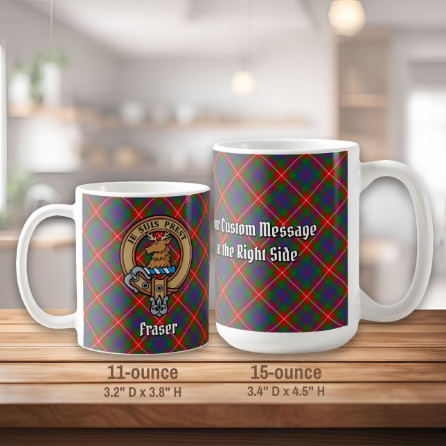 Klan Fraser av Lovat vapen över tartan Kaffemugg (Skapare uppladdad)