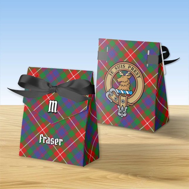 Klan Fraser av Lovat Vapensköld över Tartan Favor  Presentaskar (Skapare uppladdad)