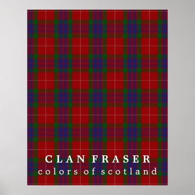 Klan Fraser Färg of Scotland Tartan Poster (Framsidan)