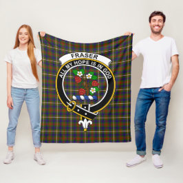 Klan Fraser Hunting Klan Badge Tartan Play Fleecefilt