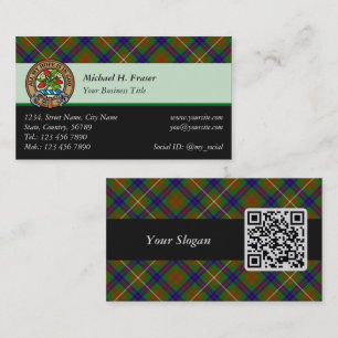 Klan Fraser Hunting Tartan Affärskort Visitkort
