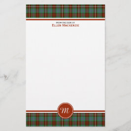 Klan Fraser Hunting Tartan Monogram Brevpapper