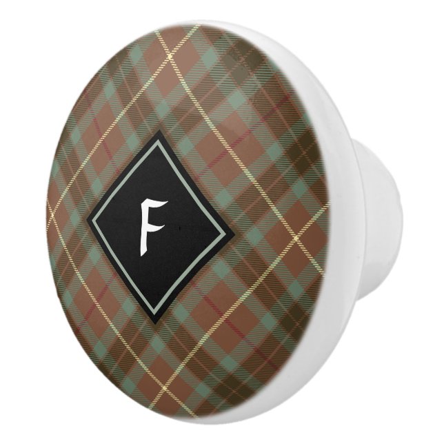 Klan Fraser Hunting Weasted Tartan Ceramic Knob Knopp (Höger)