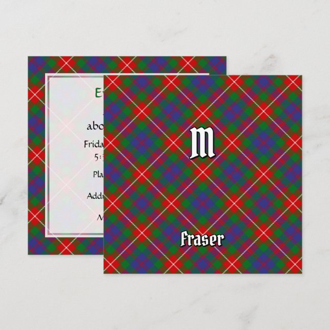 Klan Fraser of Lovat Tartan Inbjudningar (Fram/baksida)