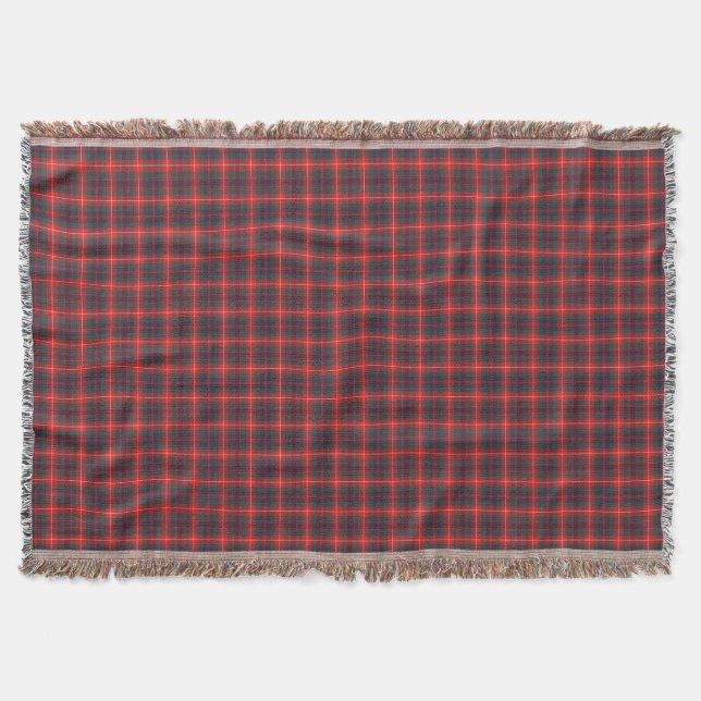 Klan Fraser Red and Navy Modern Scottish Tartan Mysfilt (Framsidan)