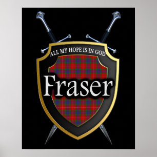 Klan Fraser Scottish Shield & Swords Poster