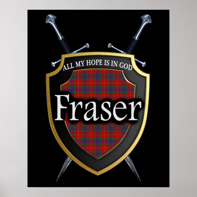 Klan Fraser Scottish Shield & Swords Poster (Framsidan)