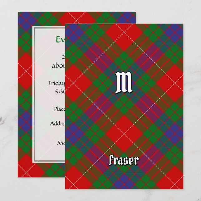 Klan Fraser Tartan-inbjudan Inbjudningar (Fram/baksida)