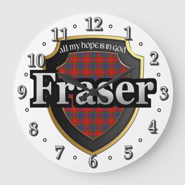 Klan Fraser Tartan Scottish Dream Clock Stor Klocka (Framsida)
