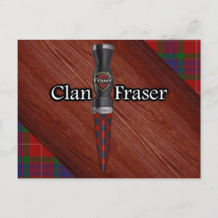 Klan Fraser Tartan Sgian Dubh Blade Vykort