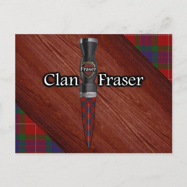 Klan Fraser Tartan Sgian Dubh Blade Vykort (Framsida)
