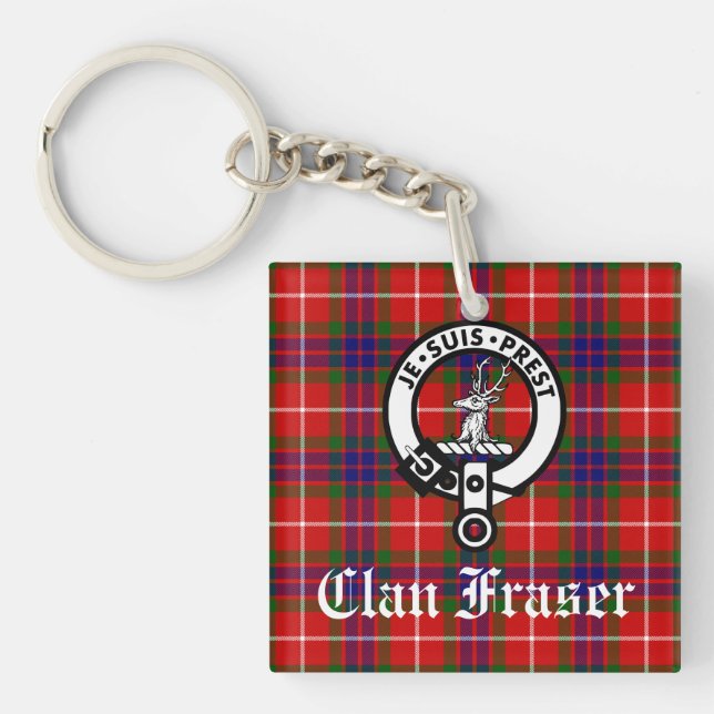 Klan Fraser Vapensköld Badge och Tartan (Framsidan)