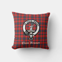 Klan Fraser Vapensköld Badge & Tartan Kudde