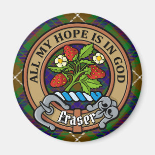 Klan Fraser Vapensköld över jakt på Tartan Magnet
