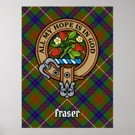 Klan Fraser Vapensköld över jakt på Tartan Poster