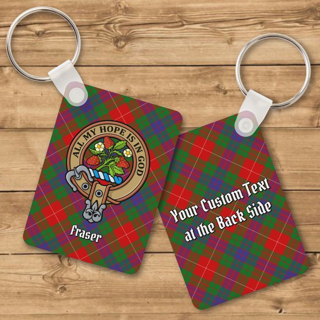 Klan Fraser-Vapensköld över Tartan Keychain Nyckelring (Skapare uppladdad)