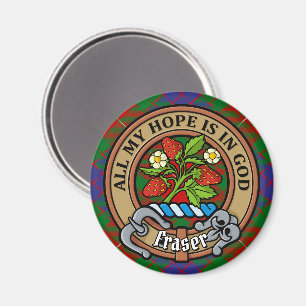 Klan Fraser Vapensköld över Tartan Magnet