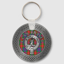Klan Fraser Vapensköld & Tartan Knot Keychain Nyckelring