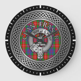 Klan Fraser Vapensköld & Tartan Knot Large Clock Stor Klocka